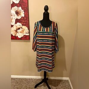 Cotton & Rye Southwest Print Sheath mini with Wide 3/4 sleeves, size M